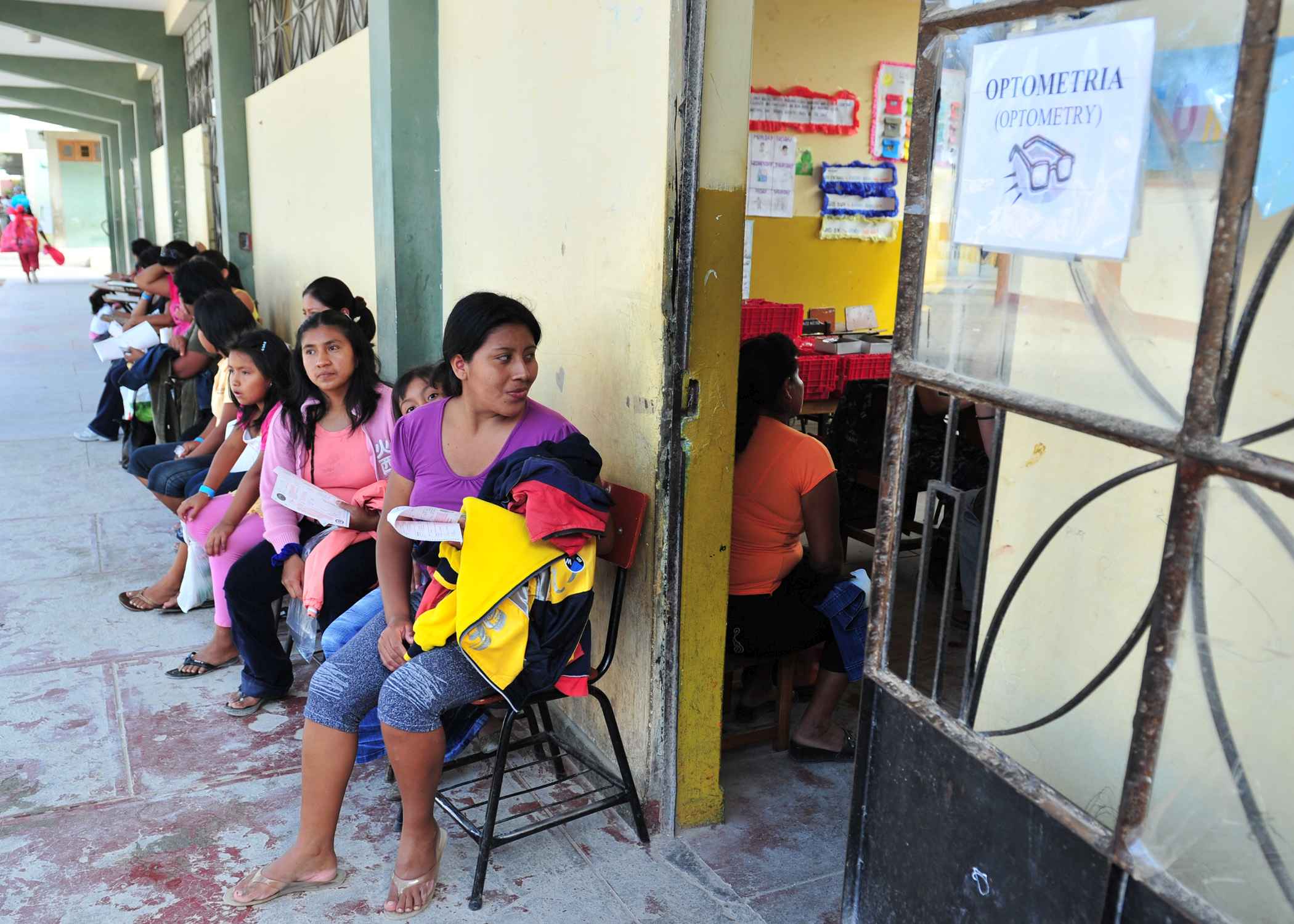 US Navy 110503 N QD416 125 Peruvian patients wait for eye care at a Continuing Promise 2011 medical clinic